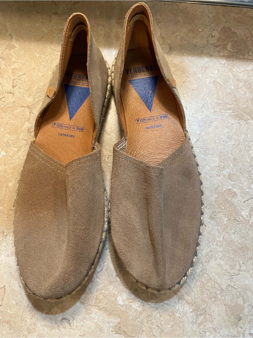 VERBENAS Taupe Suede Espadrilles for Women - Slip-On Casual